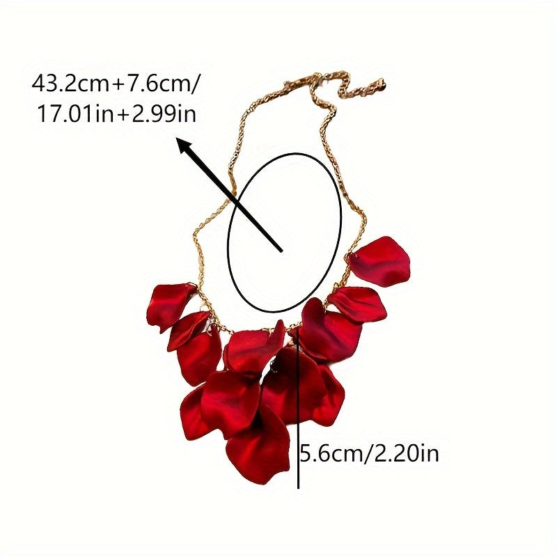 Lyxig Elegant Blomsterblad Fringed Halsband
