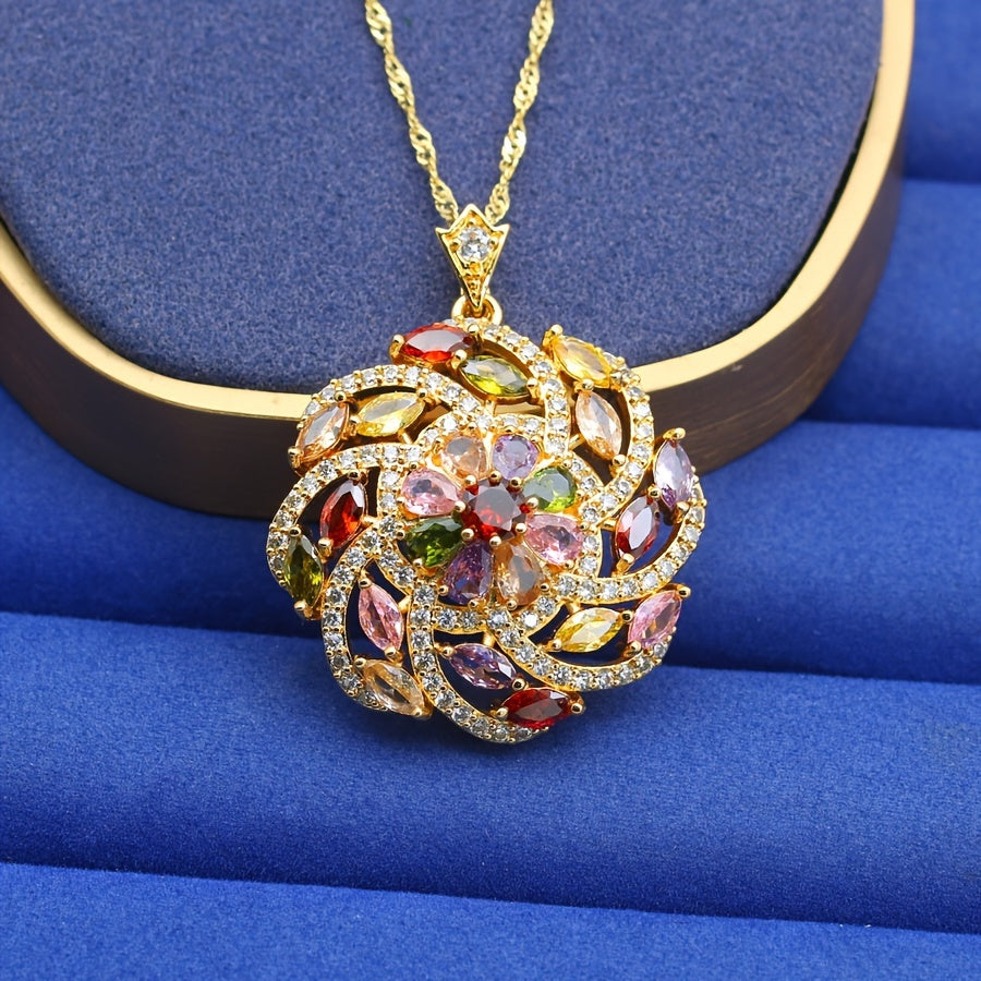 Elegant Flerfärgad Kubisk Zirkonia Hänge Halsband