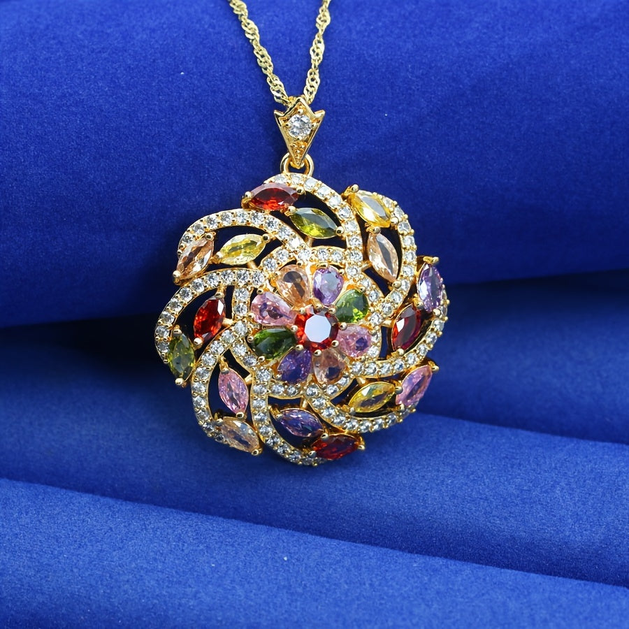 Elegant Flerfärgad Kubisk Zirkonia Hänge Halsband