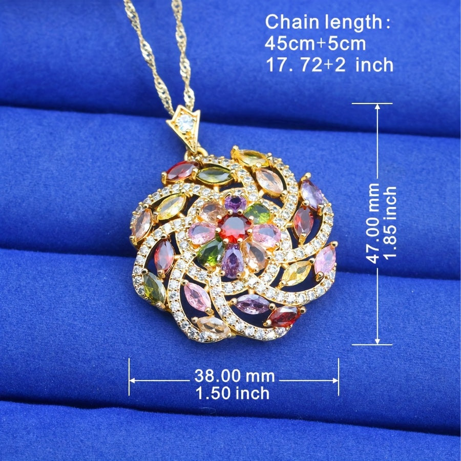 Elegant Flerfärgad Kubisk Zirkonia Hänge Halsband