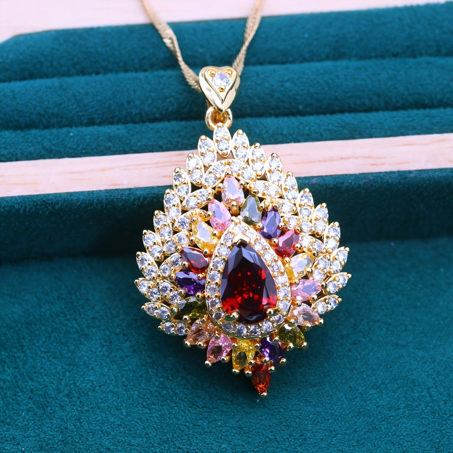 Elegant Flerfärgad Kubisk Zirkonia Hänge Halsband