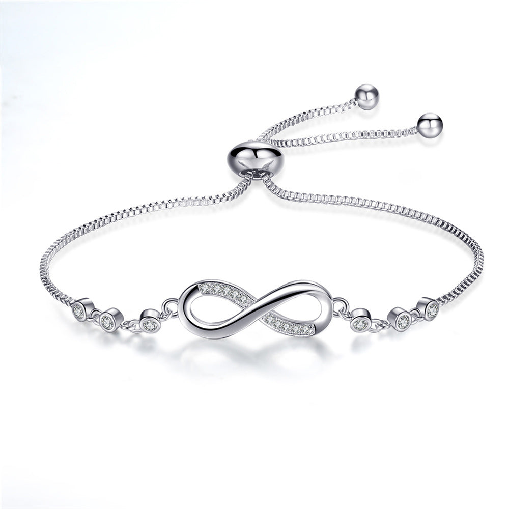 Justerbart Infinity-armband i Silver