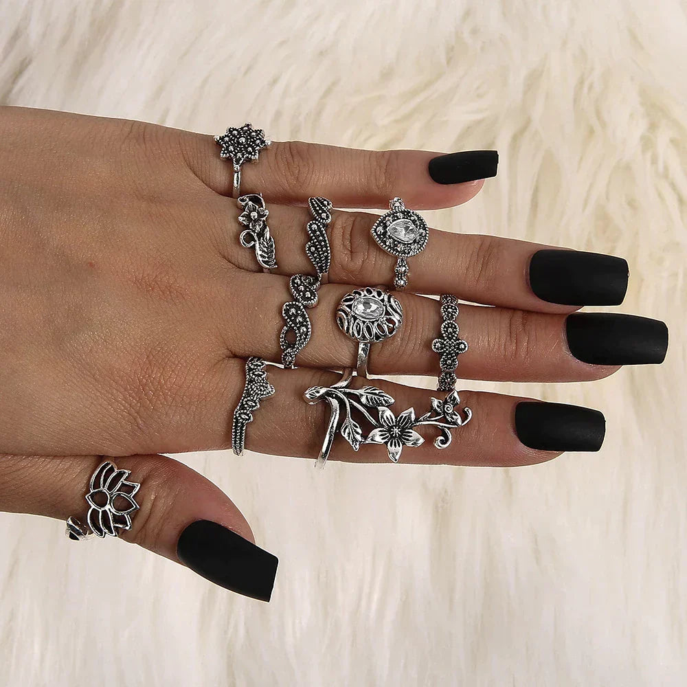 Förtrollade Skogsringar Paket i Antik Silver
