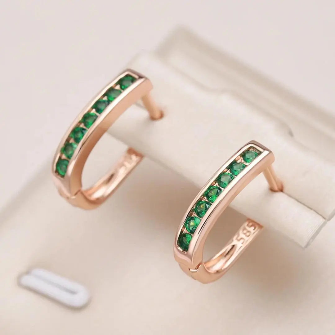 Smaragd-Diamantohrringe aus Gold