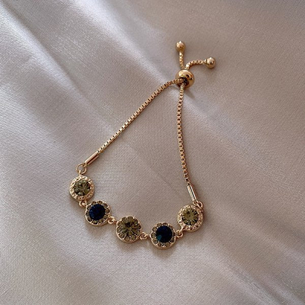 Gröna Kristaller Armband i Guld