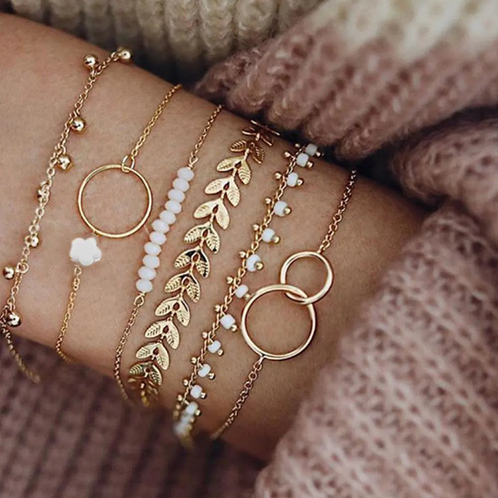 Pack mit Boho-Armband in Gold