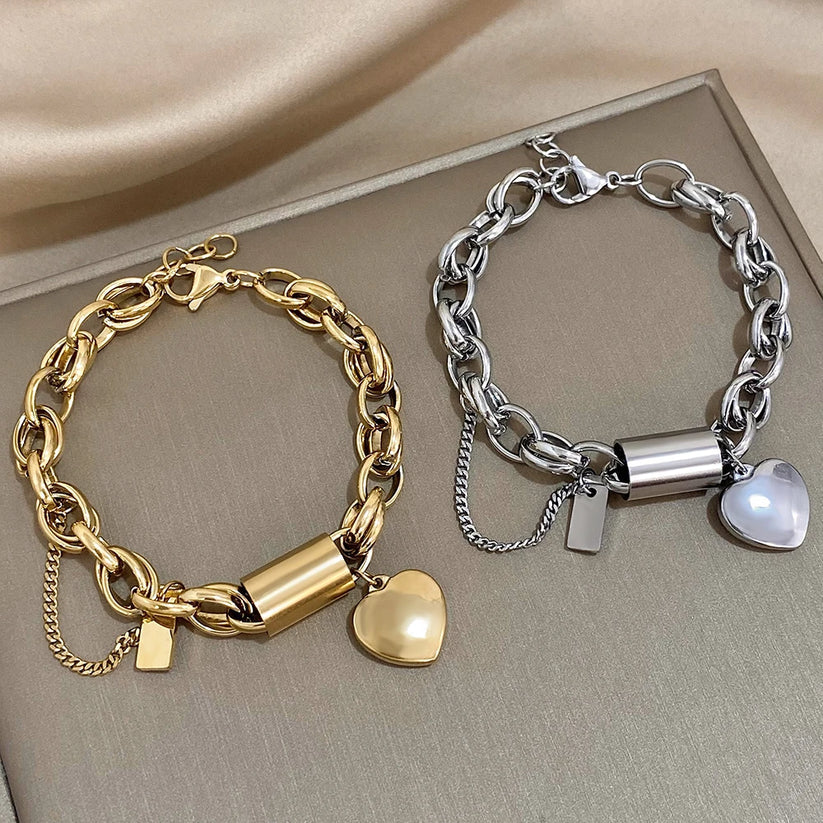 Hjärtevärmande Chunky Armband Guld