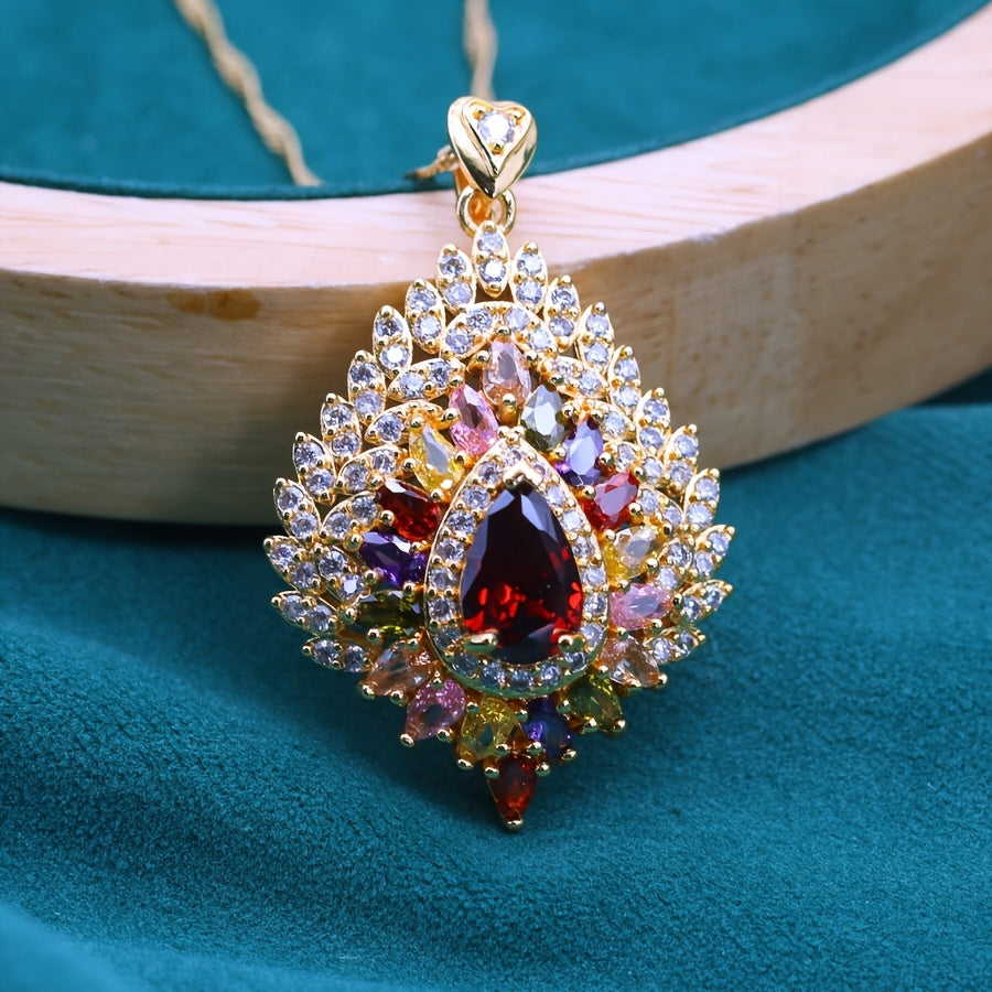 Elegant Flerfärgad Kubisk Zirkonia Hänge Halsband
