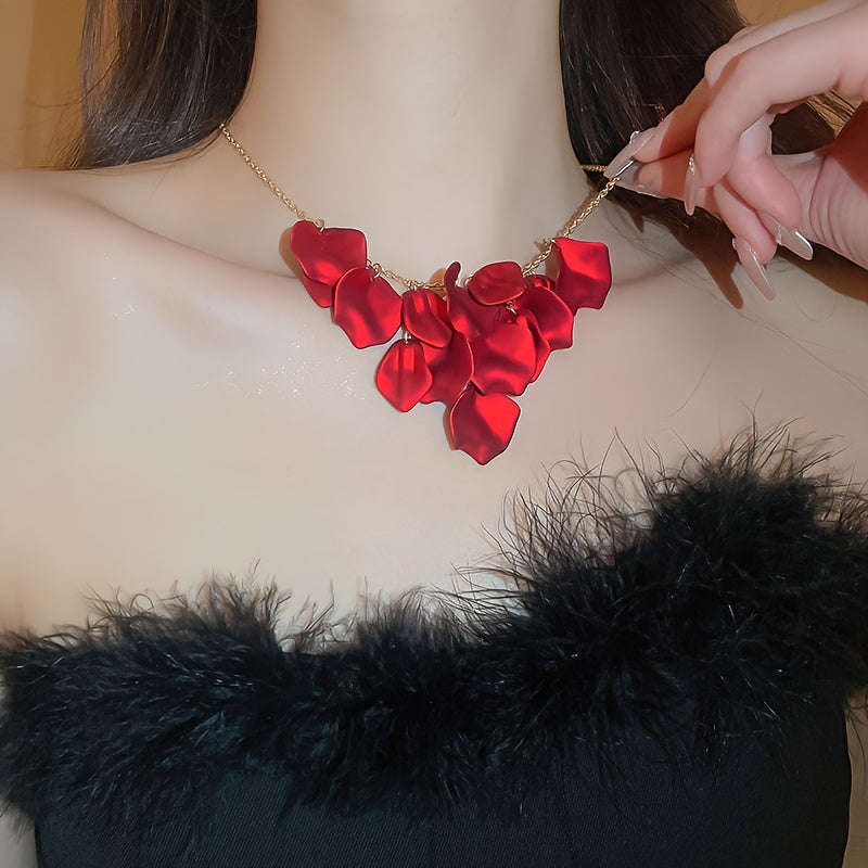 Lyxig Elegant Blomsterblad Fringed Halsband