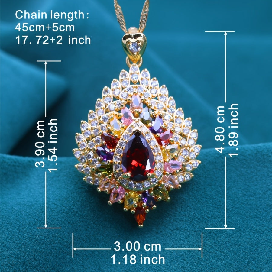 Elegant Flerfärgad Kubisk Zirkonia Hänge Halsband