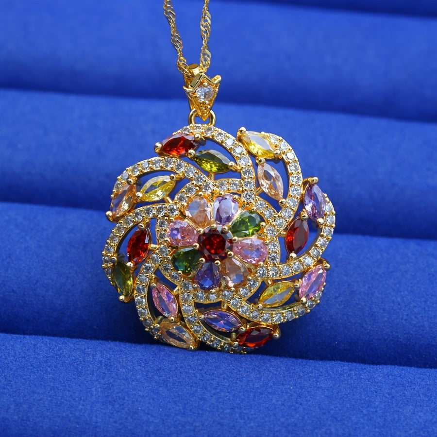 Elegant Flerfärgad Kubisk Zirkonia Hänge Halsband