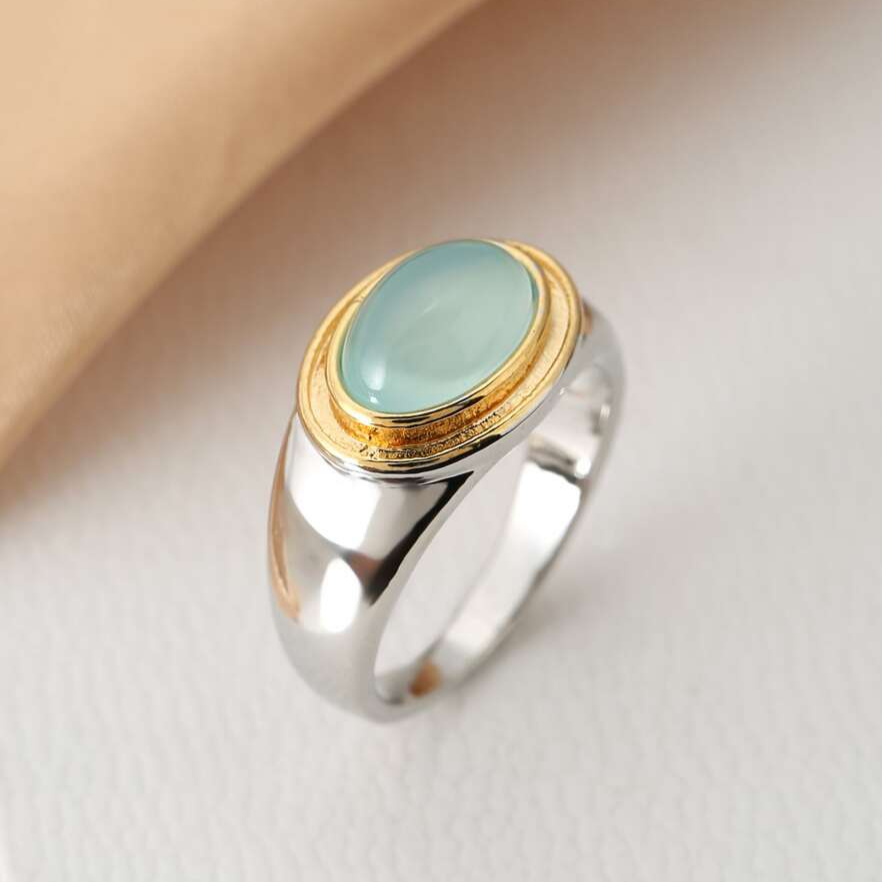 Vintage Grön Månsten Ring