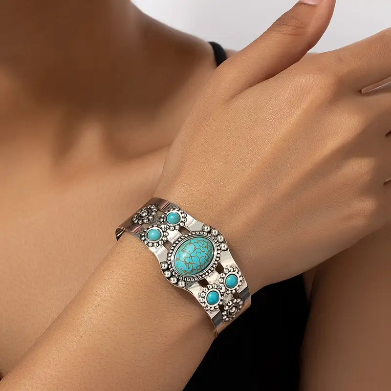Vintage Blaue Opal Silberarmband