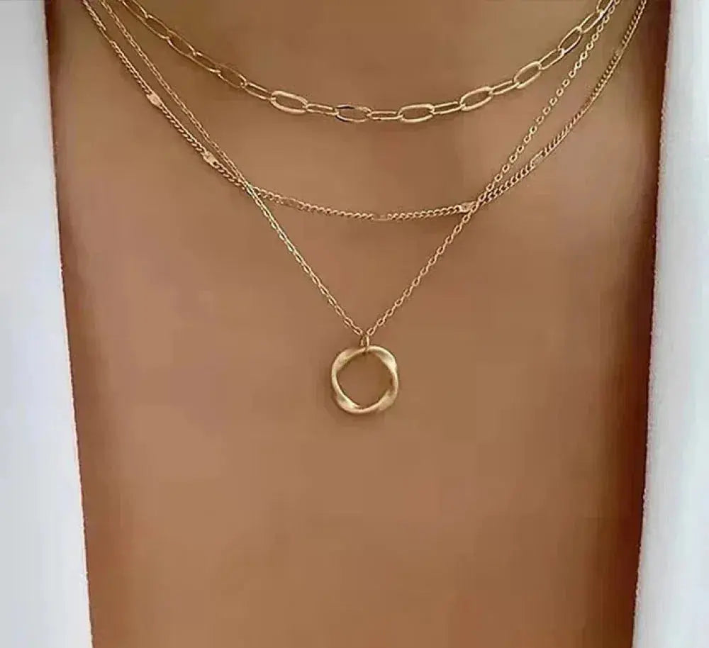 Vintage guld lagerkedja och hängande halsband