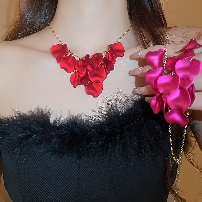 Lyxig Elegant Blomsterblad Fringed Halsband