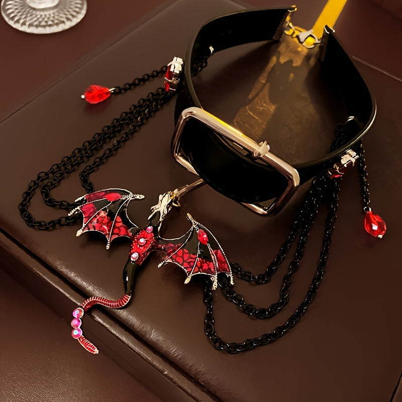 Punkstil Drak Zodiac Tofs Halsband