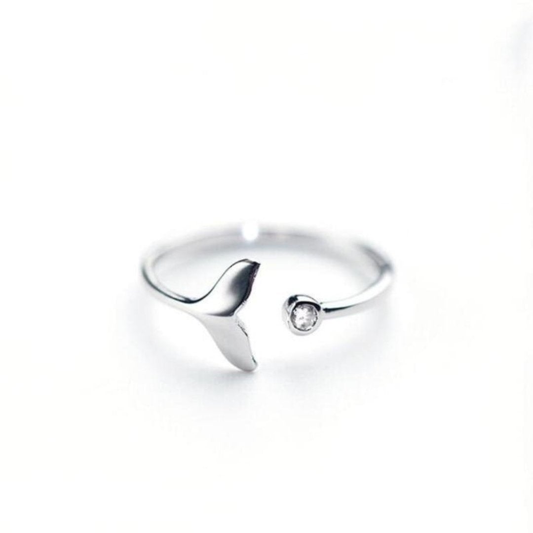 Delfinsvansring i 925 sterling silver och justerbar zirkonia