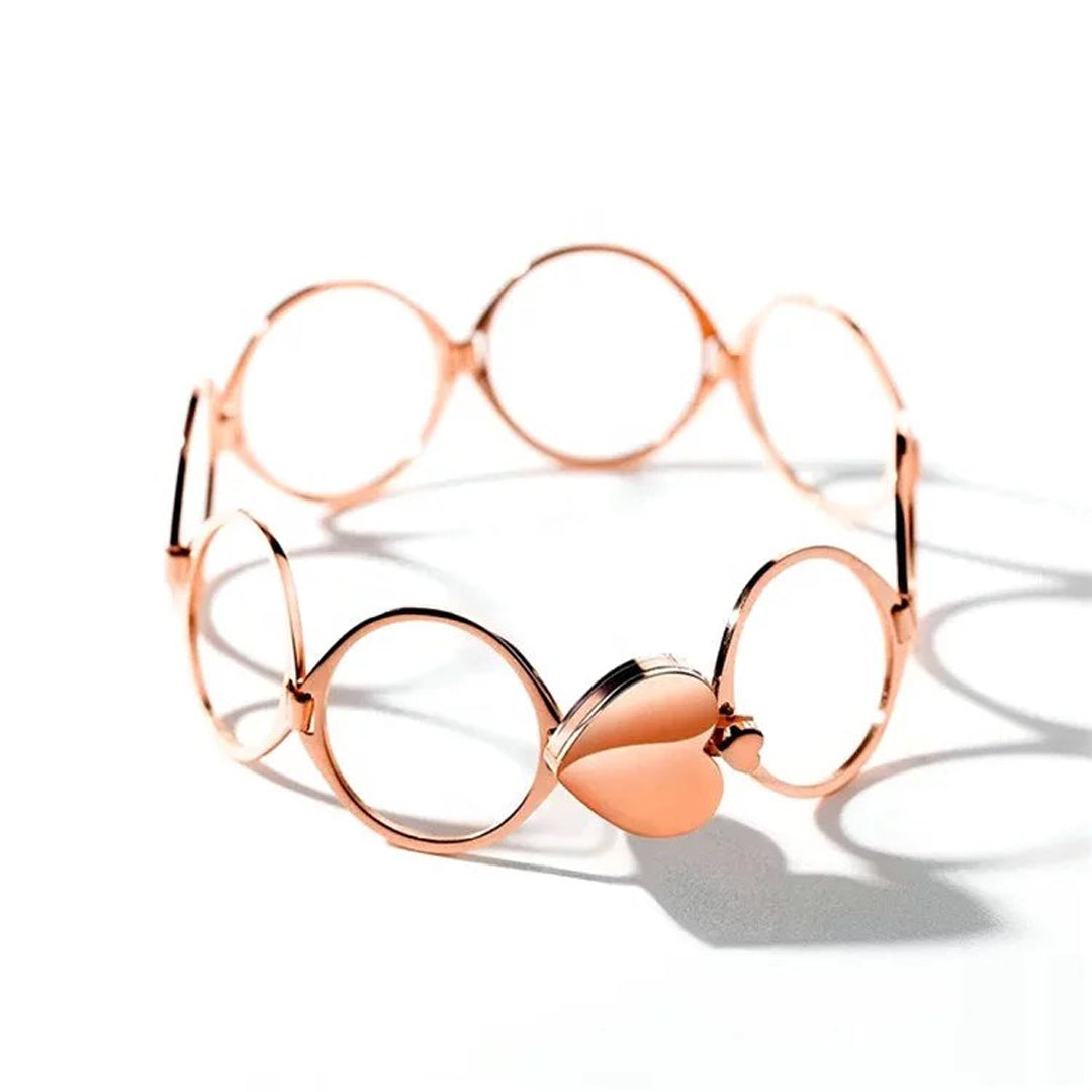 Roséguld 2 i 1 Fällbar Hjärtring Armband