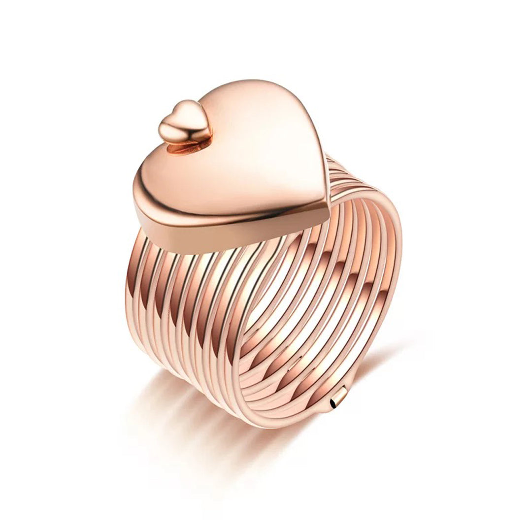 Roséguld 2 i 1 Fällbar Hjärtring Armband