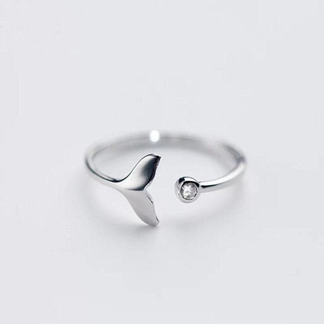 Delfinsvansring i 925 sterling silver och justerbar zirkonia