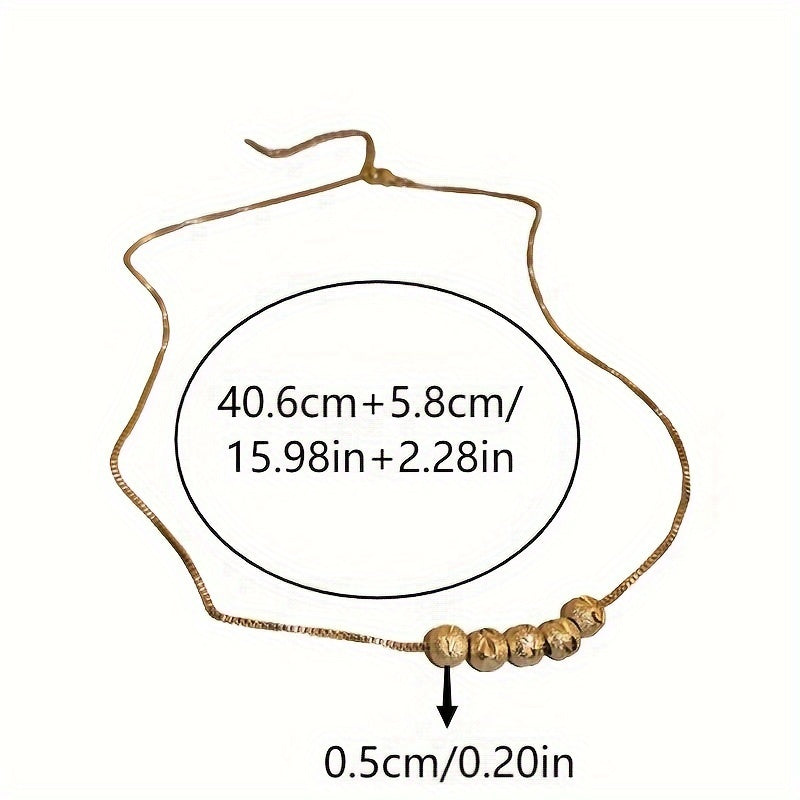 Rund Beadad Guldhalsband