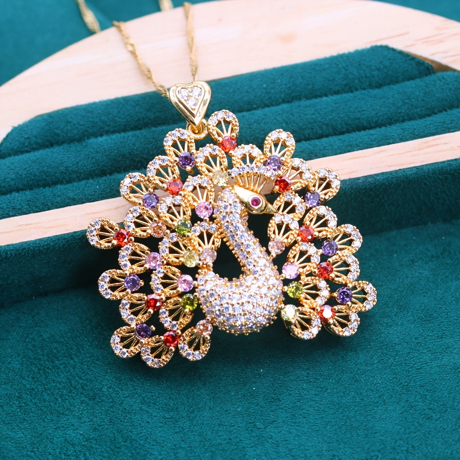 Lyxig Påfågelinspirerad PeaRooster Hängande Halsband