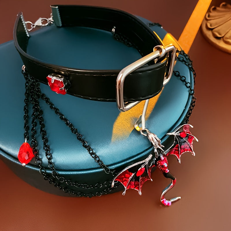 Punkstil Drak Zodiac Tofs Halsband