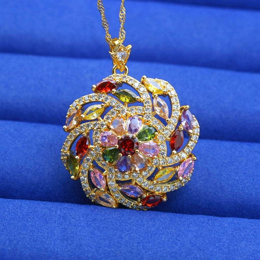 Elegant Flerfärgad Kubisk Zirkonia Hänge Halsband