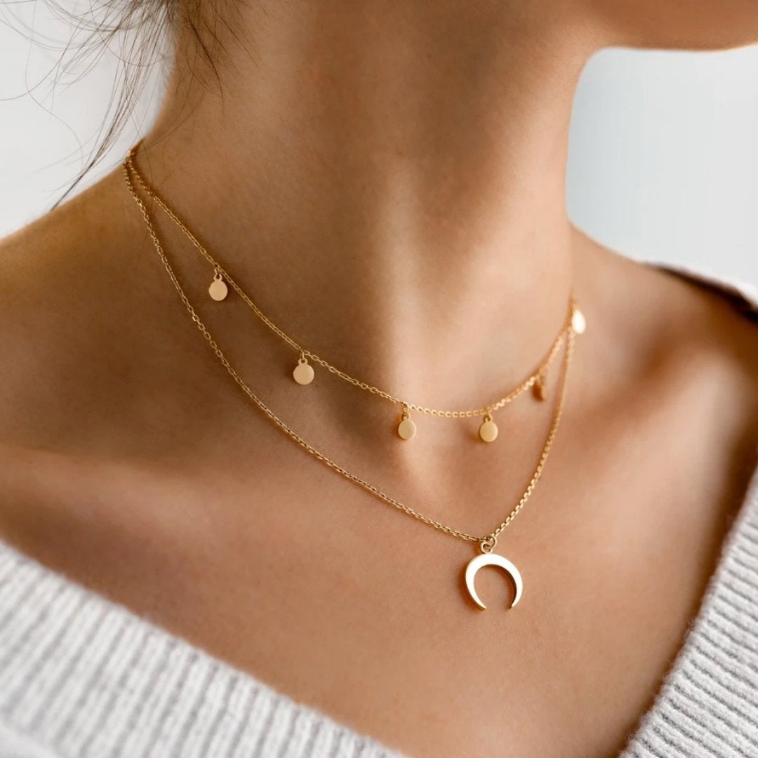 Månehalsband i Guld