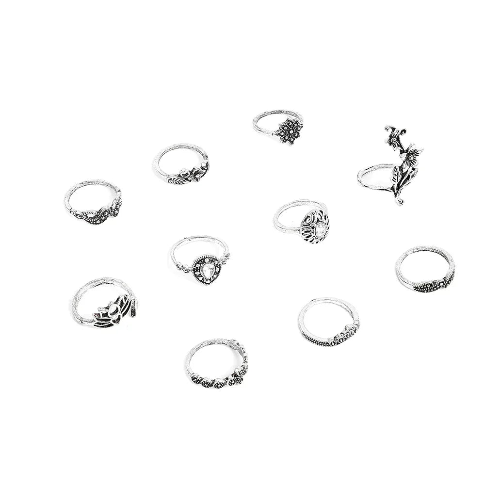 Förtrollade Skogsringar Paket i Antik Silver