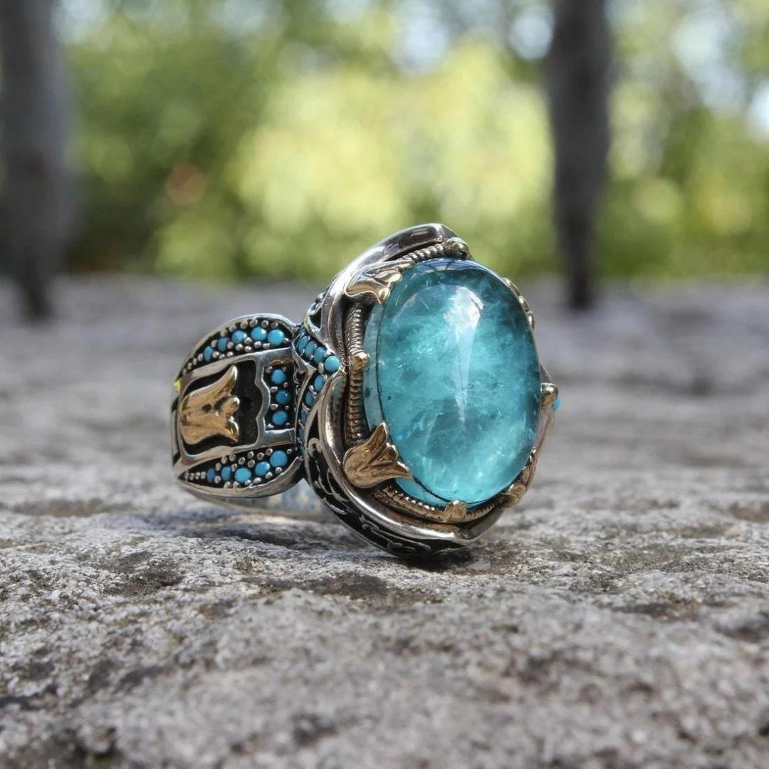 Lyxig Safir Snitt Ring