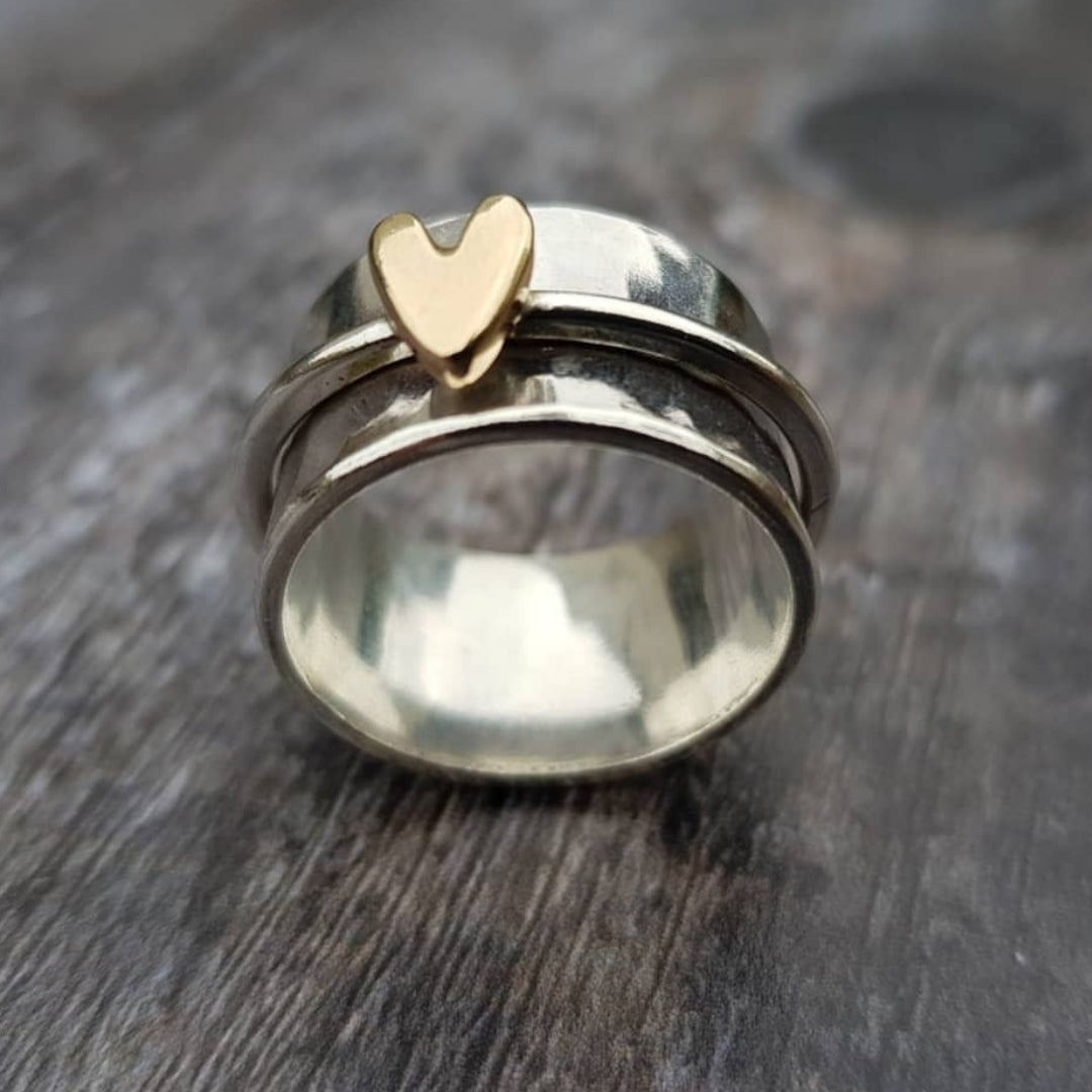Vintage Guldhjärtat Silverring