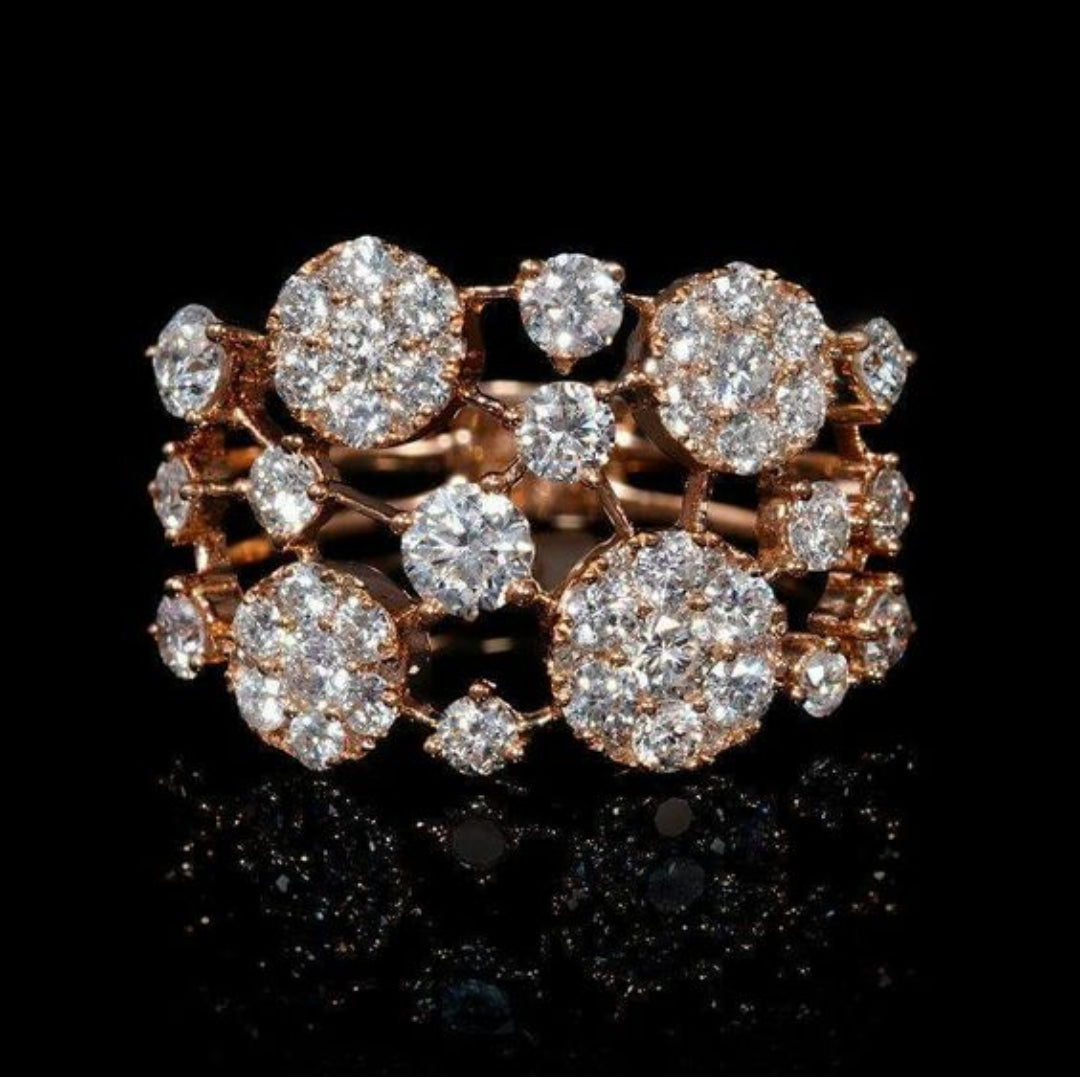 Vintage Inlagda Ljusstenar Roséguld Ring