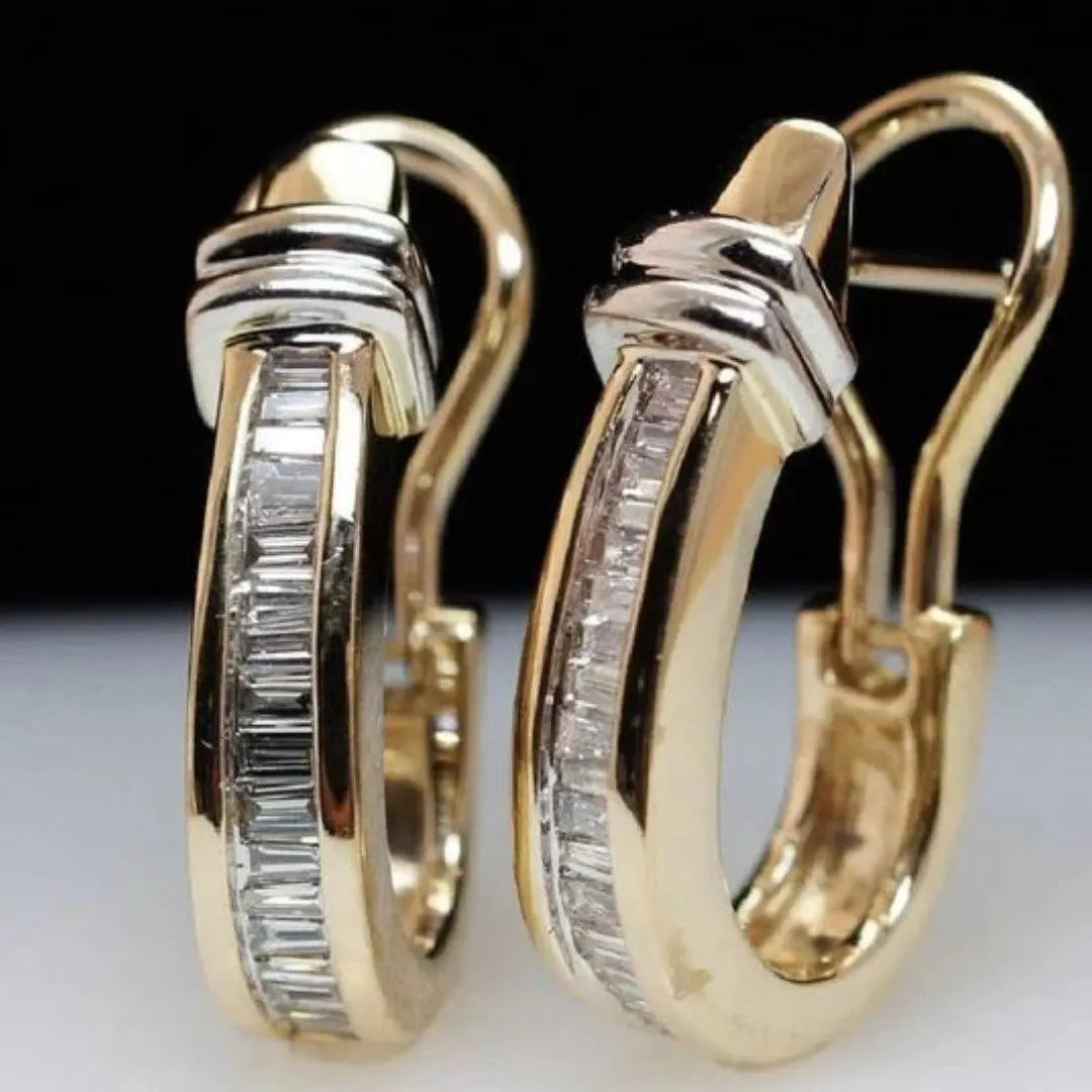 Vintage guld- och diamantörhängen