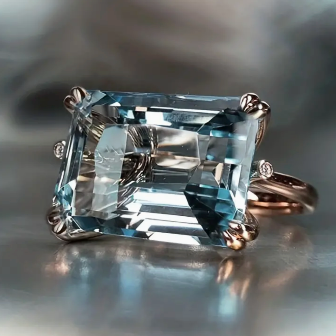 Vintage Blå Zirkonia Ring