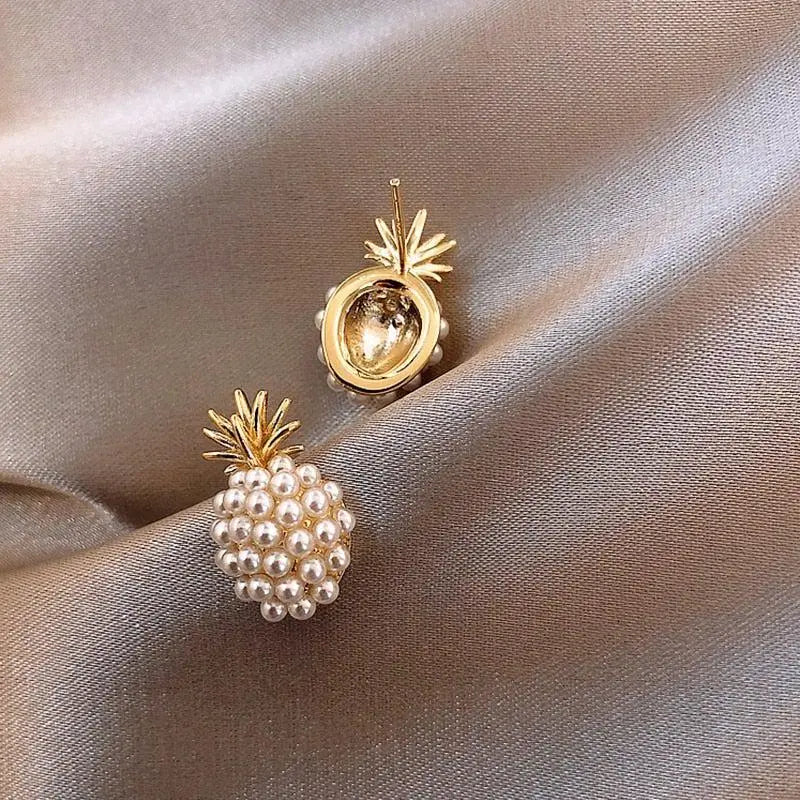 Tropisk Ananas och Pärlprydda Örhängen