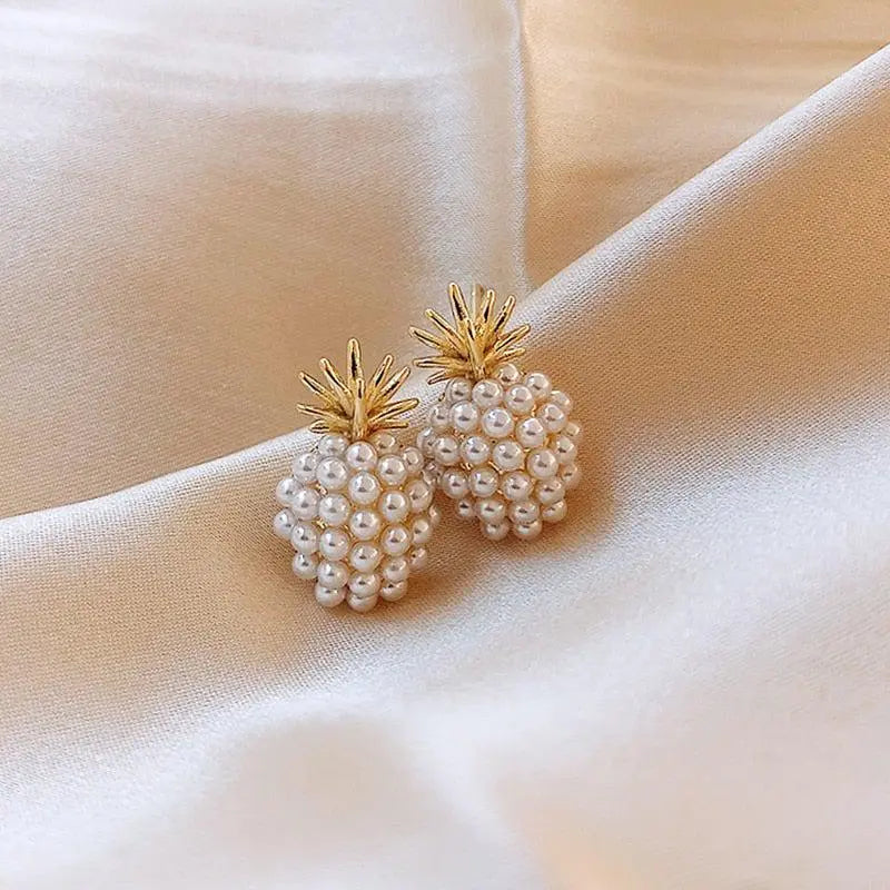 Tropisk Ananas och Pärlprydda Örhängen