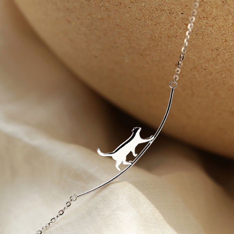 Kattklättring Halsband i Silver