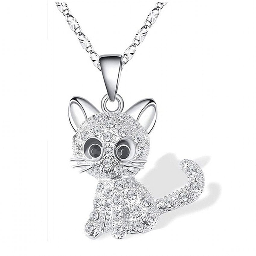 Silver Baby Kattungar och Färgad Zirkonia Halsband