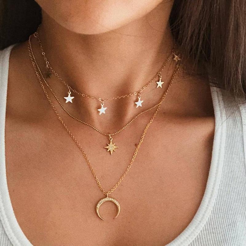 Månehalsband i Guld