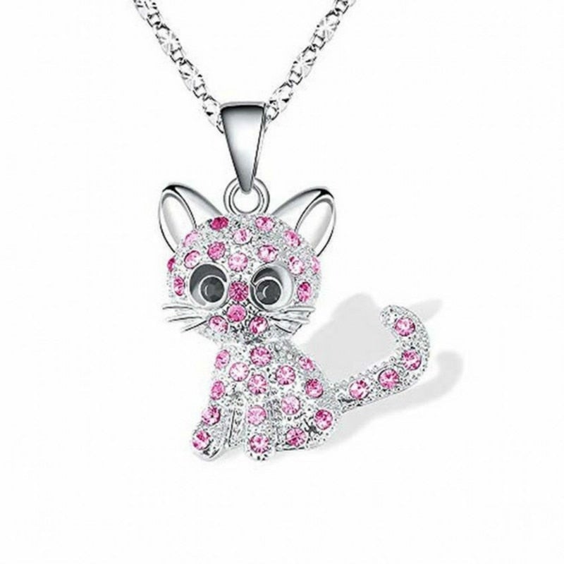 Silver Baby Kattungar och Färgad Zirkonia Halsband