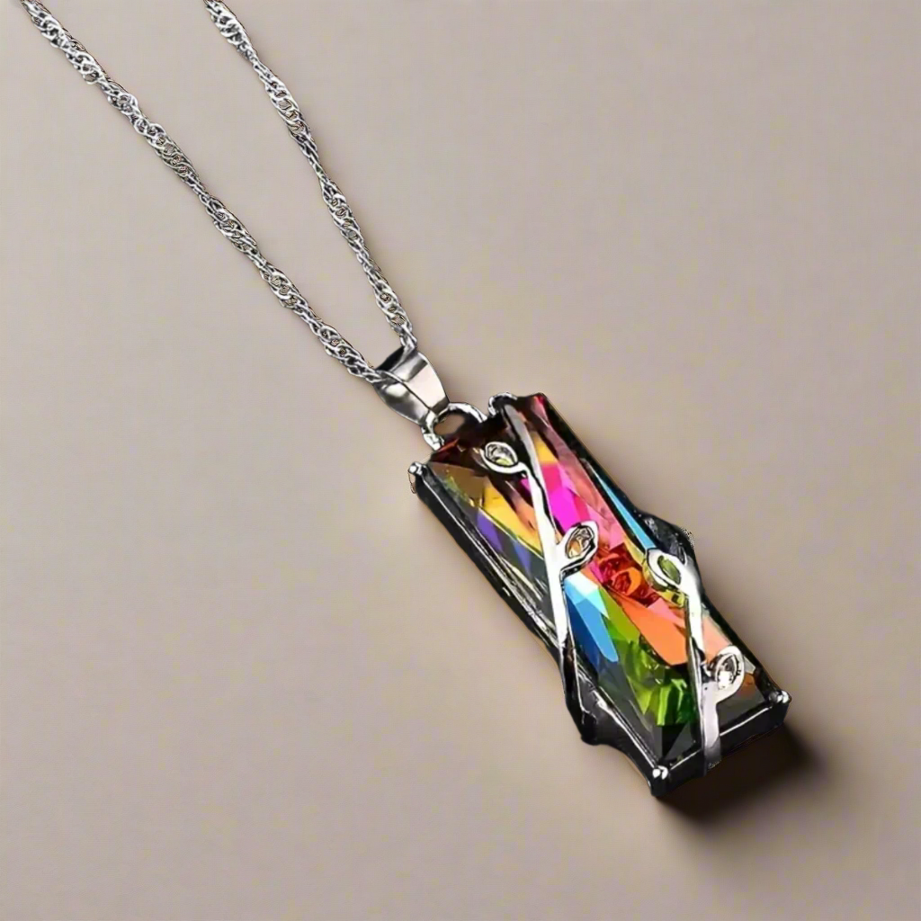 Färgglad Silverhänge Halsband