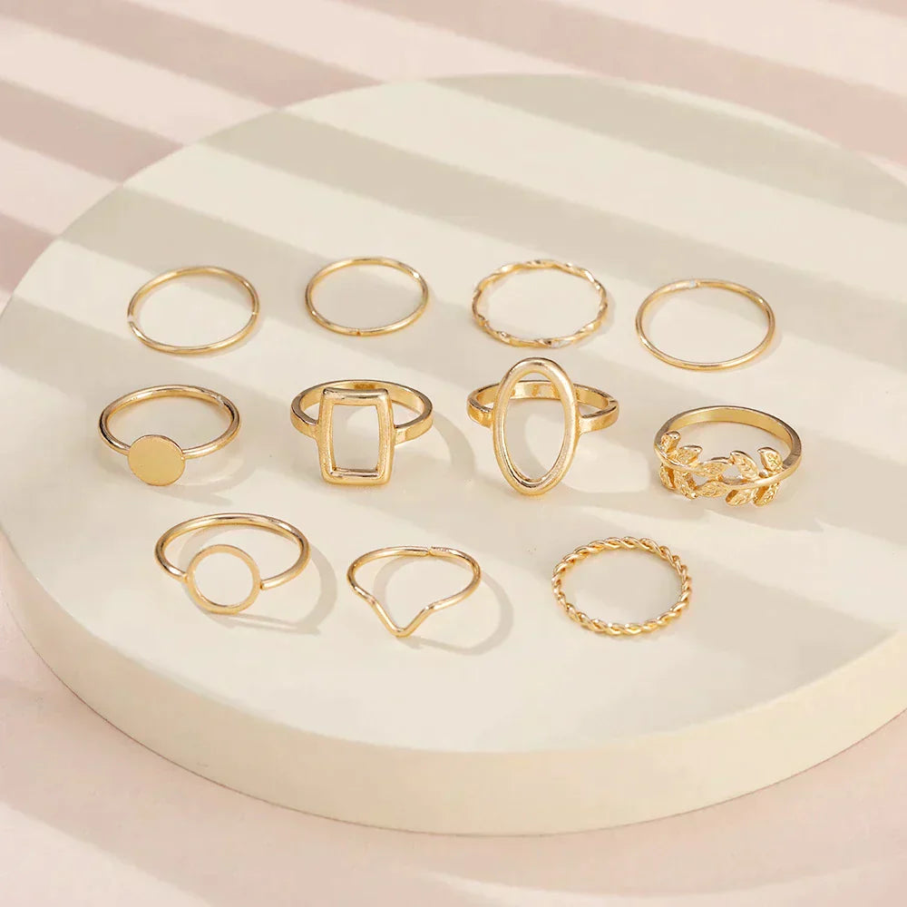 Pack med 11 Vintage Silverringar