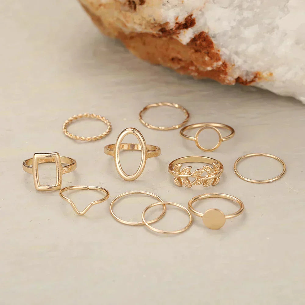 Pack med 11 Vintage Silverringar