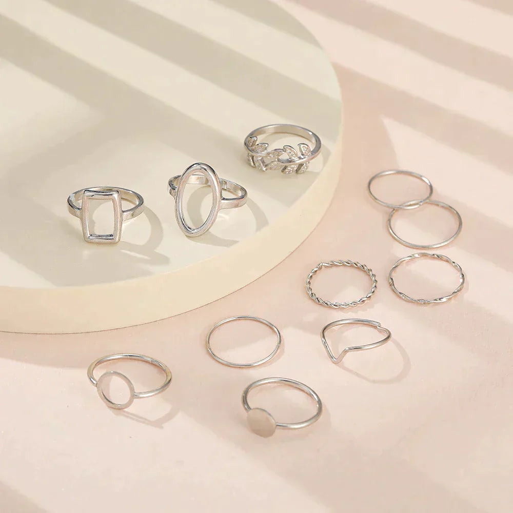 Pack med 11 Vintage Silverringar
