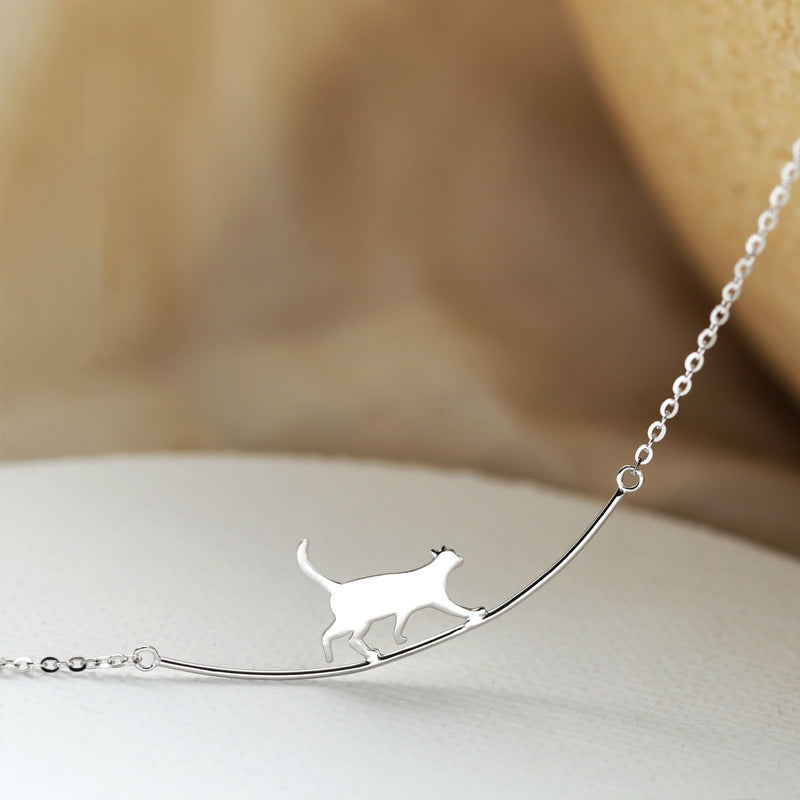 Kattklättring Halsband i Silver