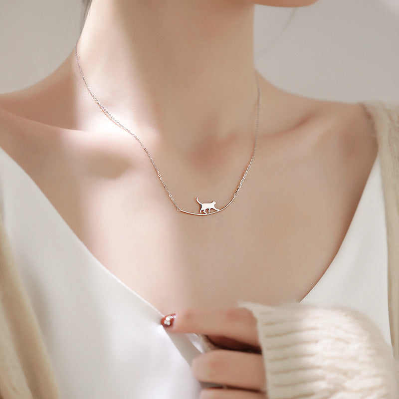 Kattklättring Halsband i Silver