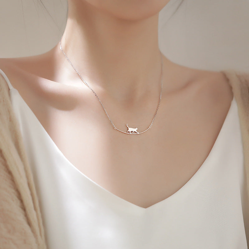 Kattklättring Halsband i Silver