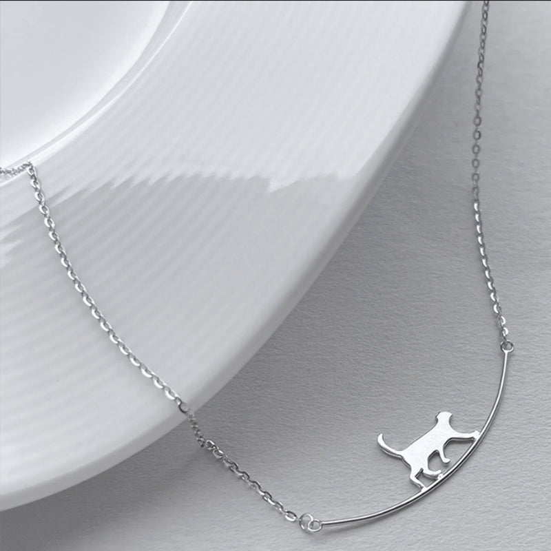 Kattklättring Halsband i Silver