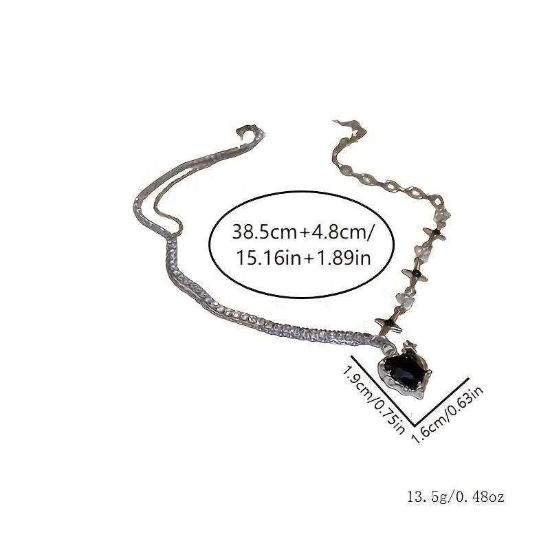 Y2K Oregelbunden Hjärtstjärna Halsband